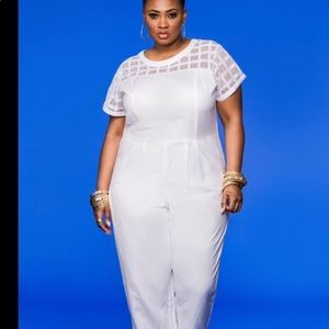 Linen Ashley Stewart NAVY BLUE  jumpsuit